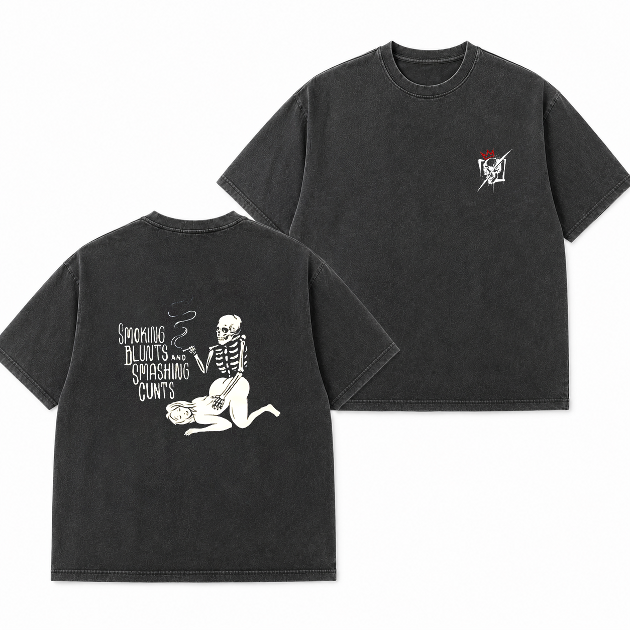 Smoking Blunts Skeleton Funny T-Shirt & Hoodie