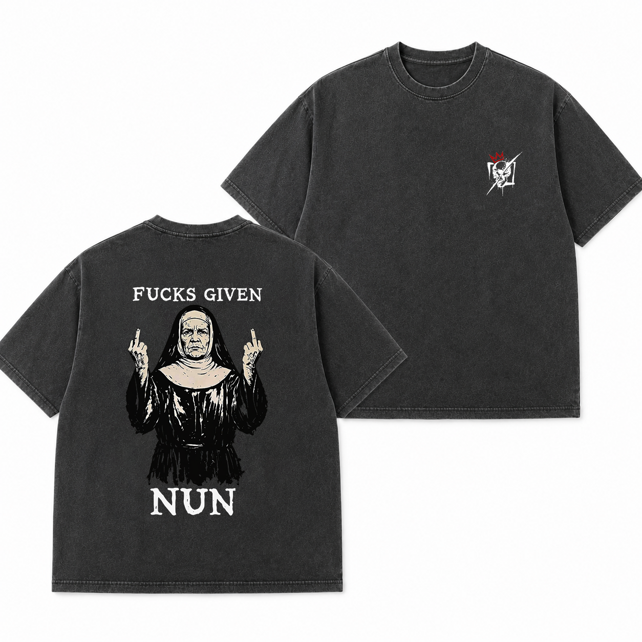 Fucks Given Rebel Nun Graphic T-Shirt & Hoodie