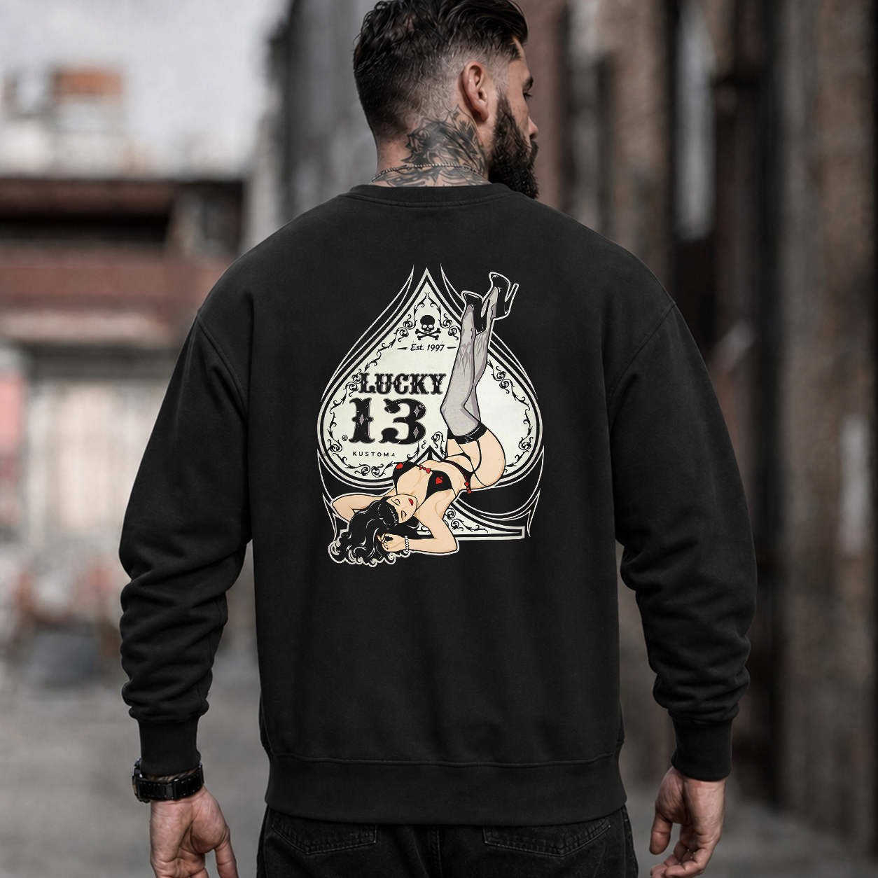Lucky 13 Pin-Up Girl Graphic T-Shirt & Hoodie