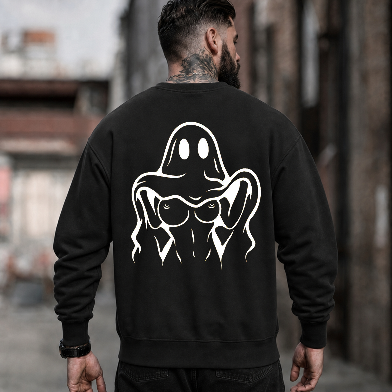 Middle Finger Ghost Graphic T-Shirt & Hoodie