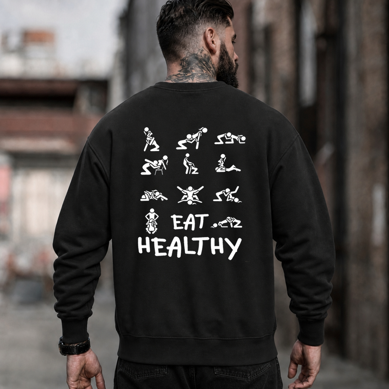 Eat Healthy Funny Adult Graphic T-Shirt & Hoodie