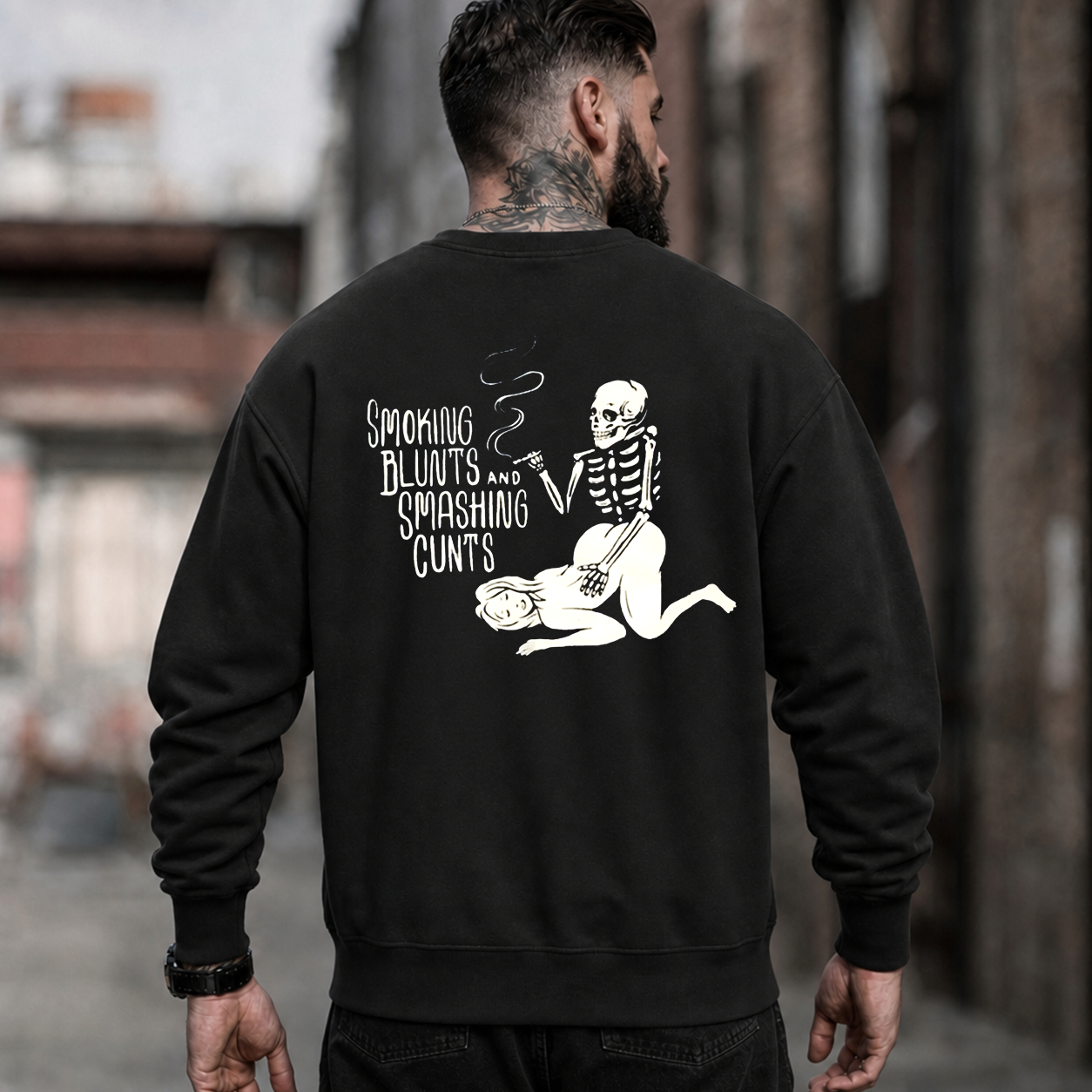 Smoking Blunts Skeleton Funny T-Shirt & Hoodie
