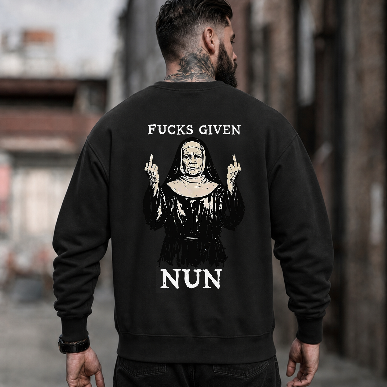 Fucks Given Rebel Nun Graphic T-Shirt & Hoodie