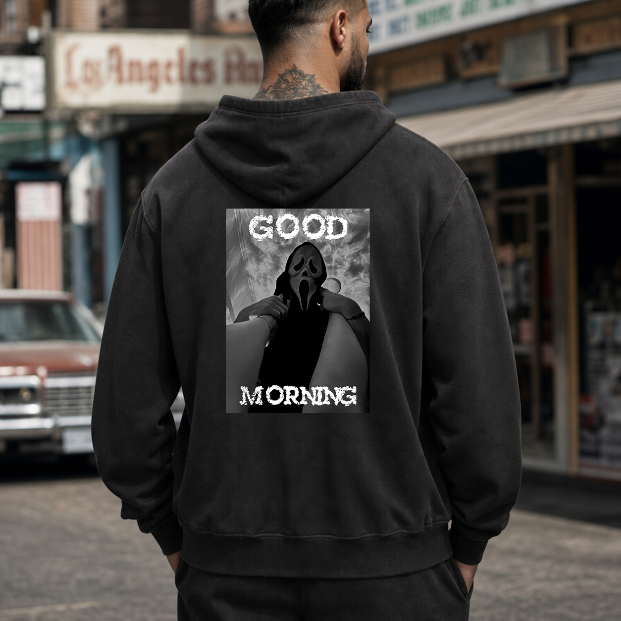 Good Morning Scream Mask Horror T-Shirt & Hoodie