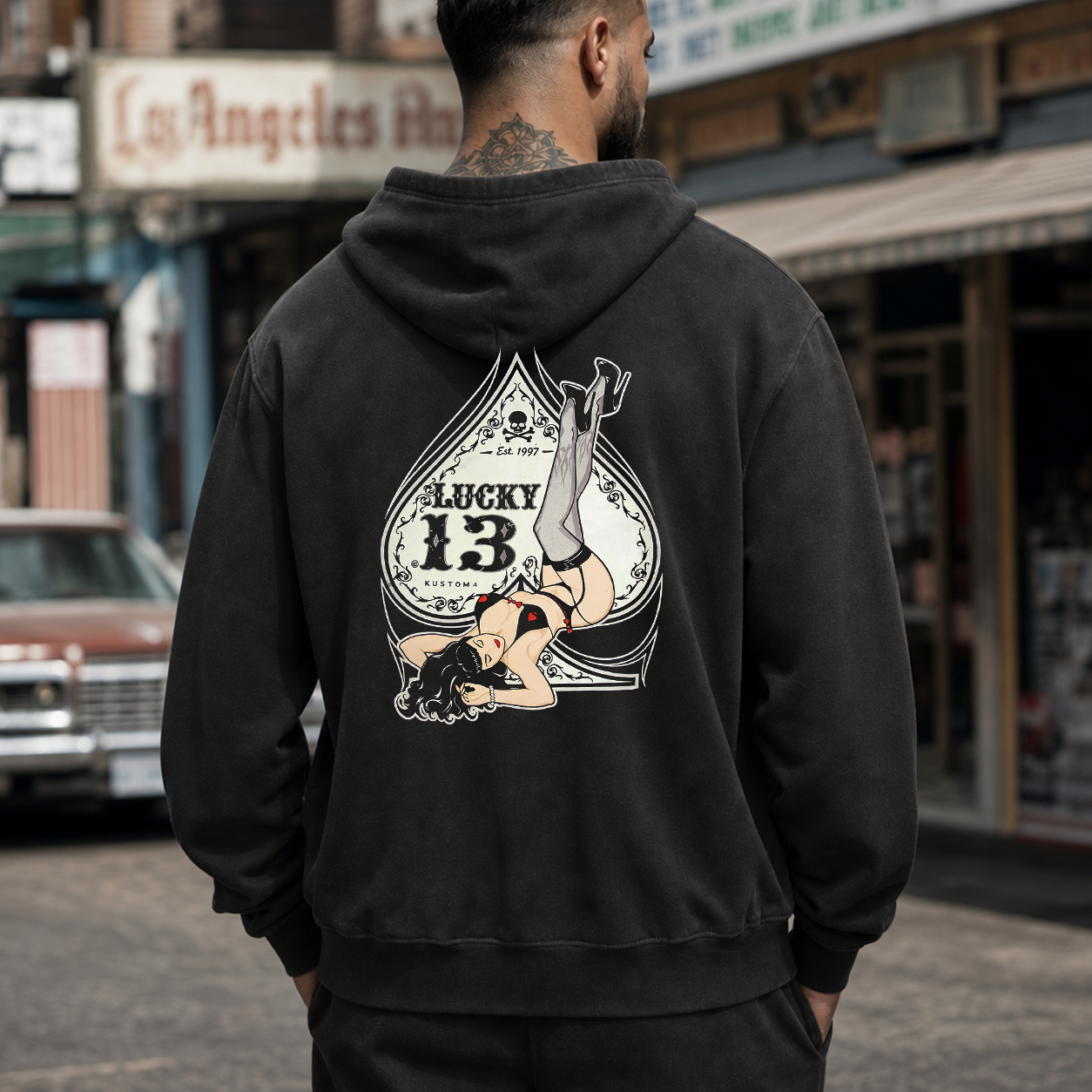 Lucky 13 Pin-Up Girl Graphic T-Shirt & Hoodie