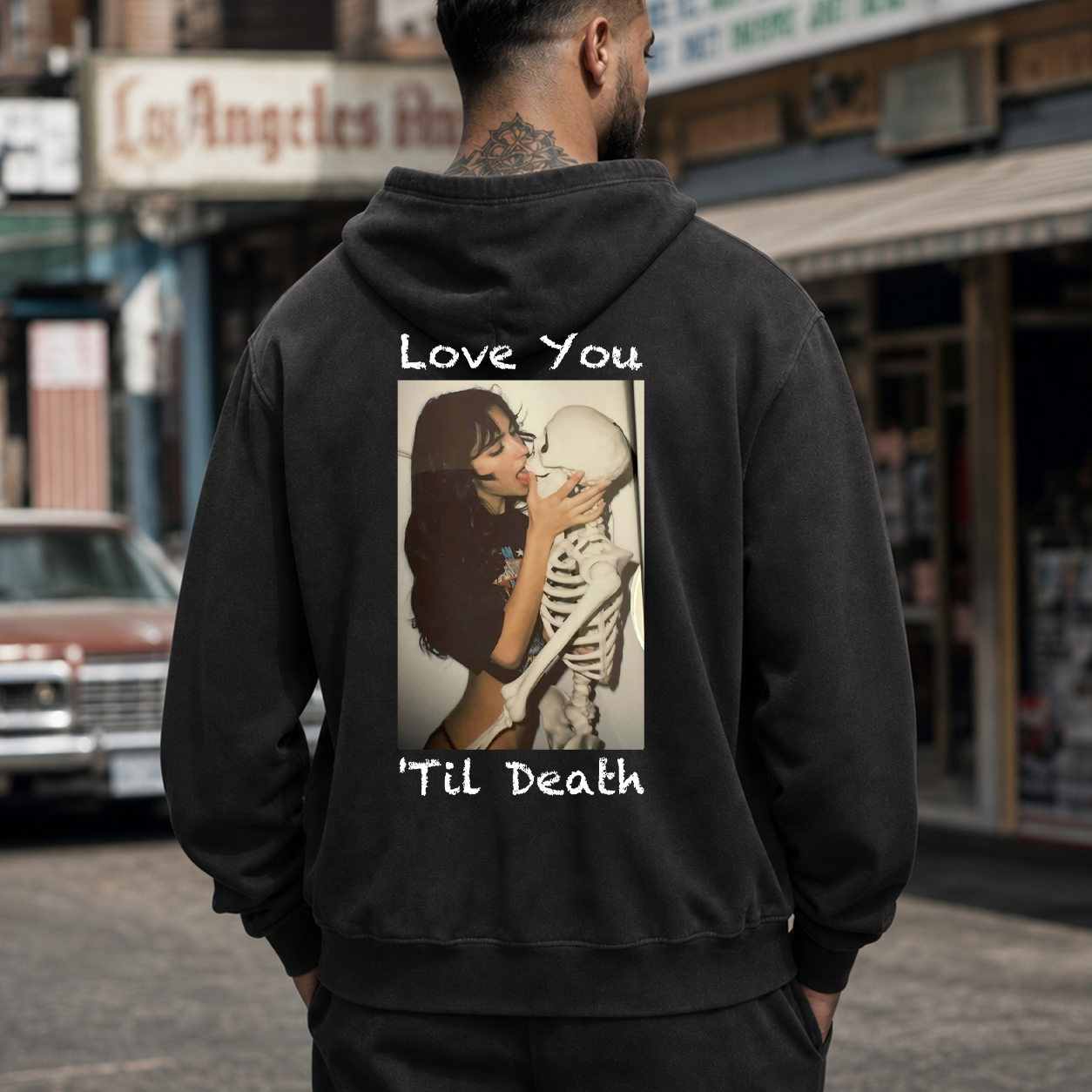 Love You Till Death Skeleton Kiss T-Shirt & Hoodie