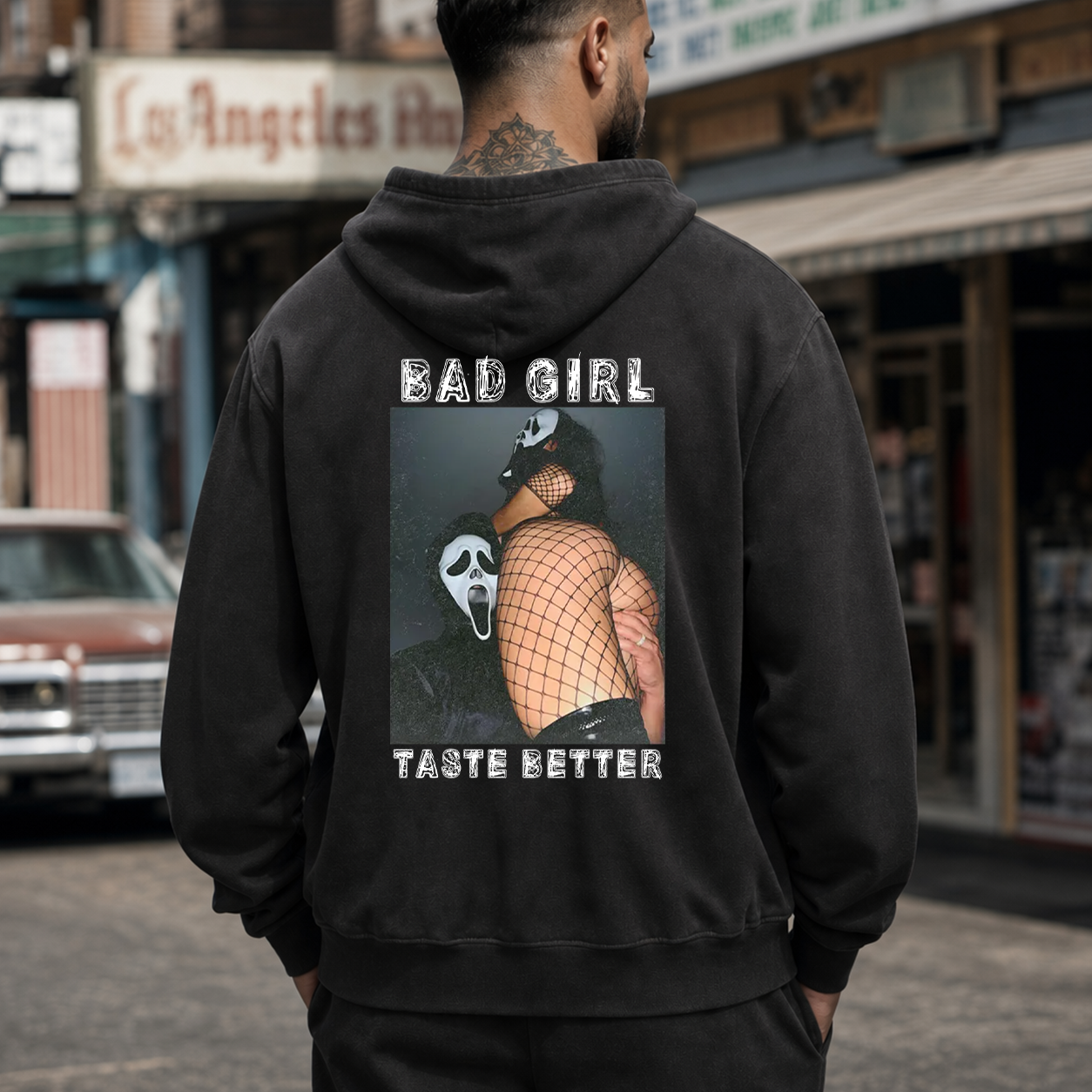Bad Girl Fishnet Pin-Up Graphic T-Shirt & Hoodie