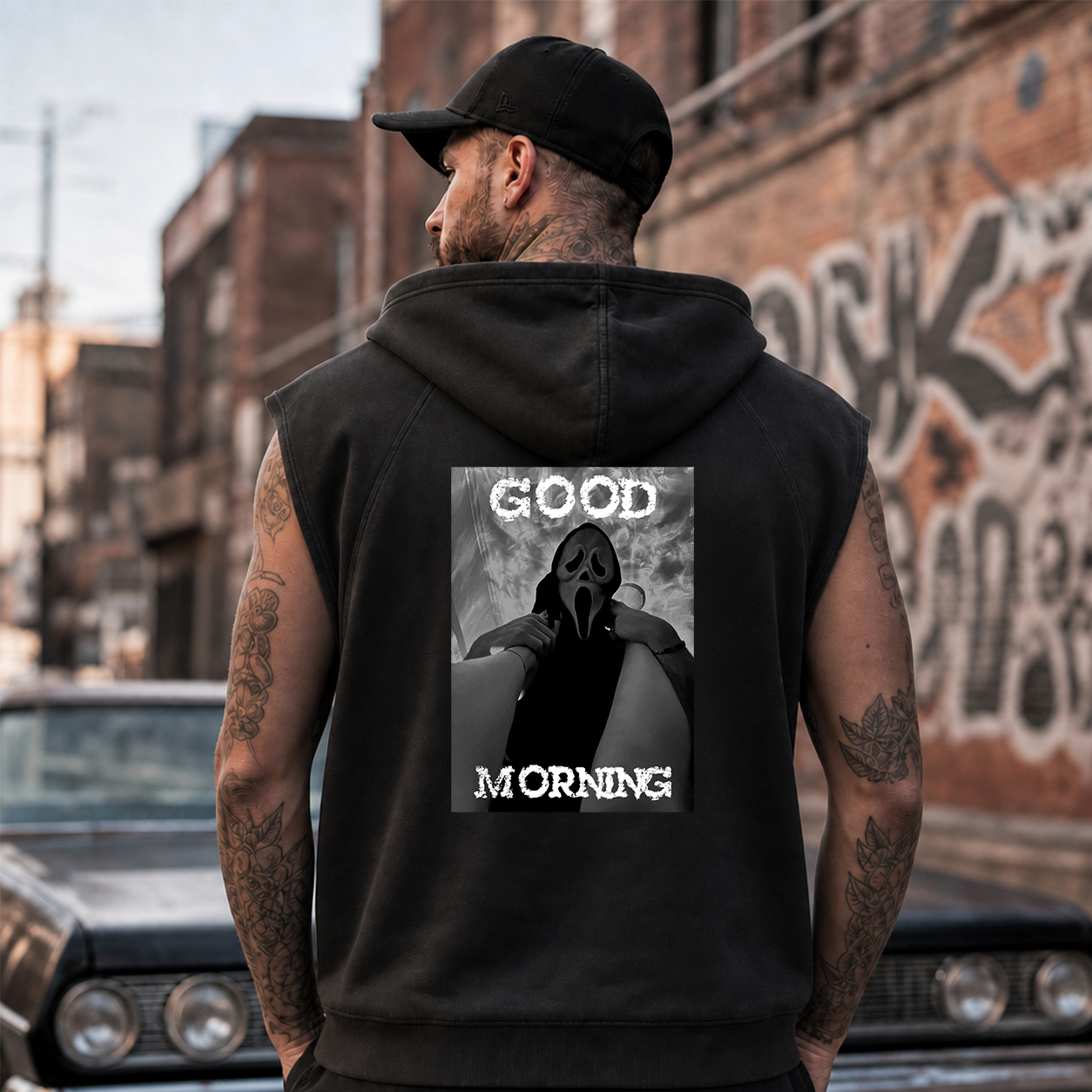 Good Morning Scream Mask Horror T-Shirt & Hoodie