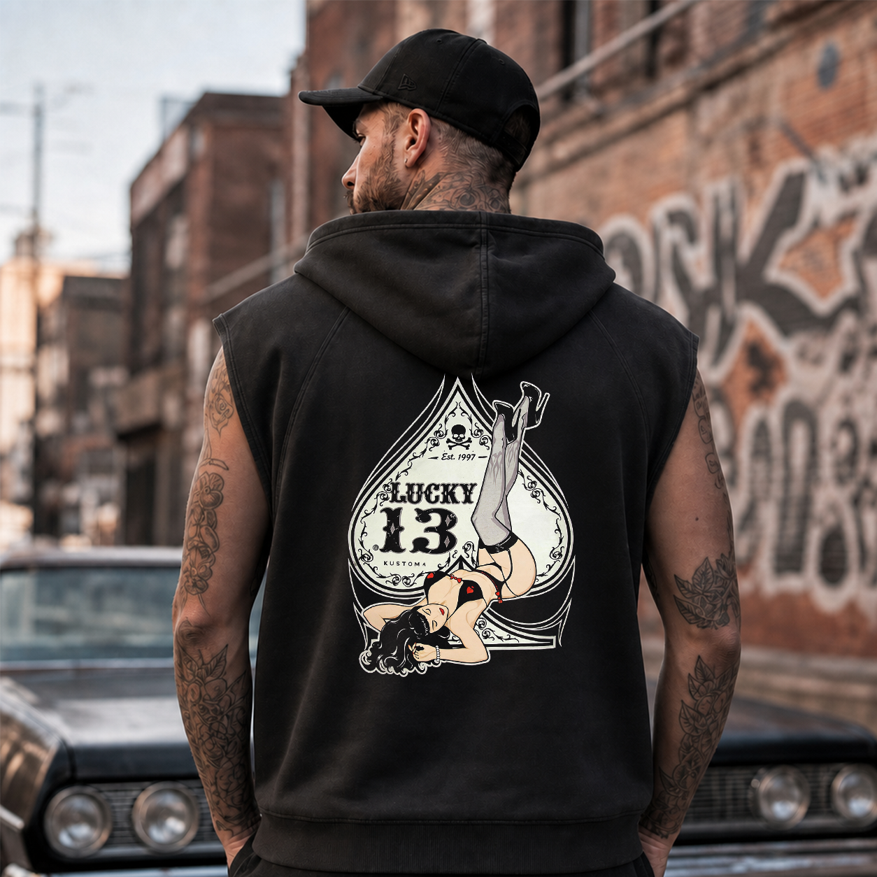 Lucky 13 Pin-Up Girl Graphic T-Shirt & Hoodie