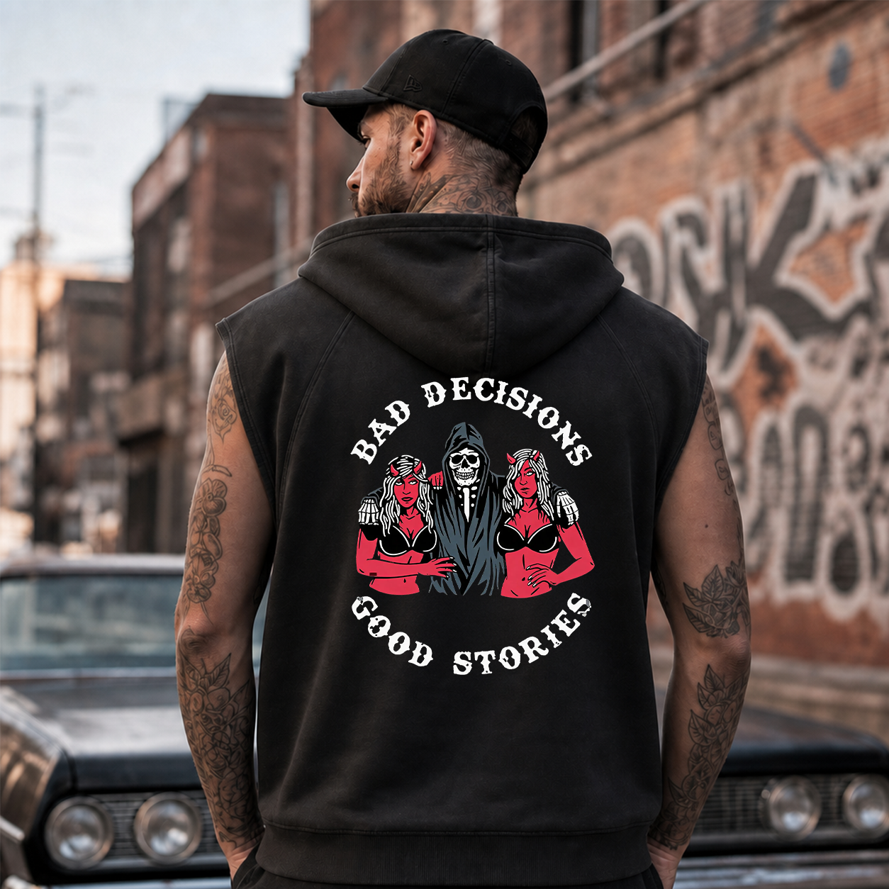 Bad Decisions Good Stories Skeleton T-Shirt & Hoodie