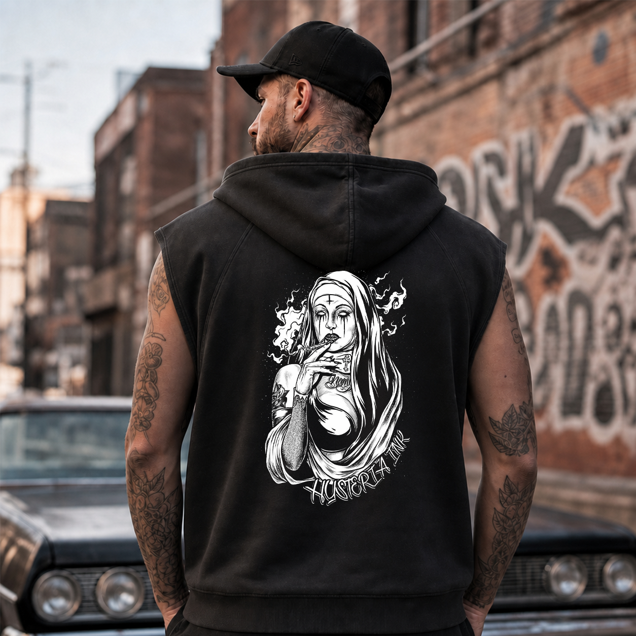 Smoking Nun Gothic Graphic T-Shirt & Hoodie