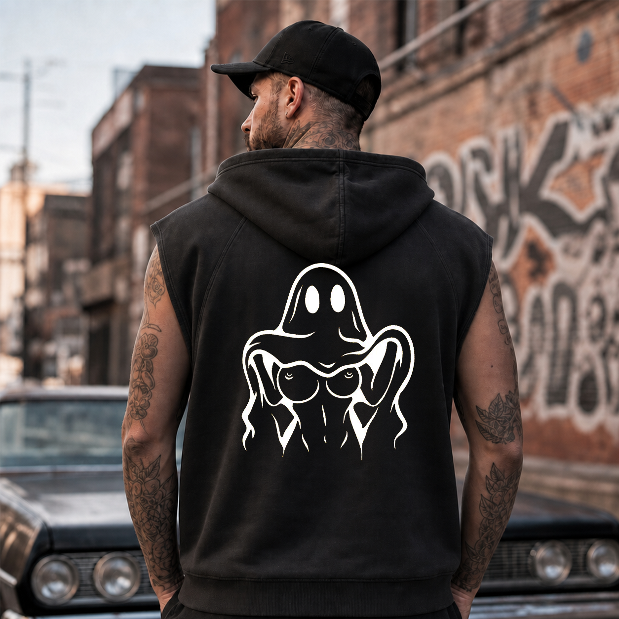 Middle Finger Ghost Graphic T-Shirt & Hoodie
