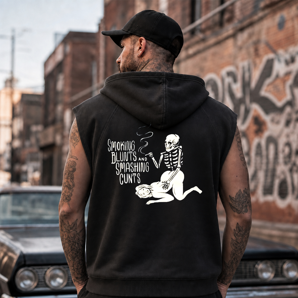 Smoking Blunts Skeleton Funny T-Shirt & Hoodie
