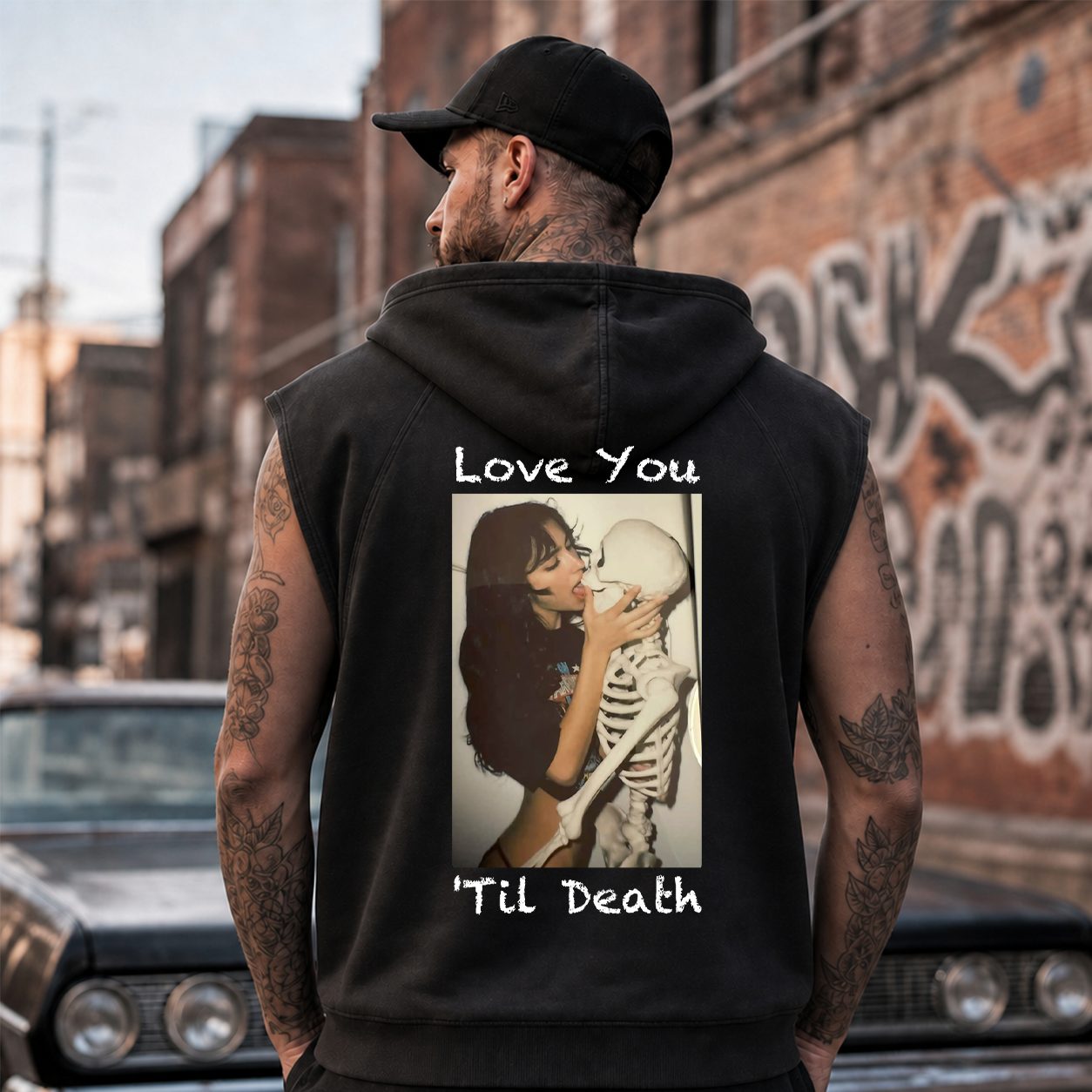 Love You Till Death Skeleton Kiss T-Shirt & Hoodie