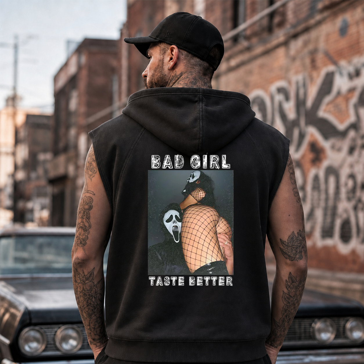 Bad Girl Fishnet Pin-Up Graphic T-Shirt & Hoodie