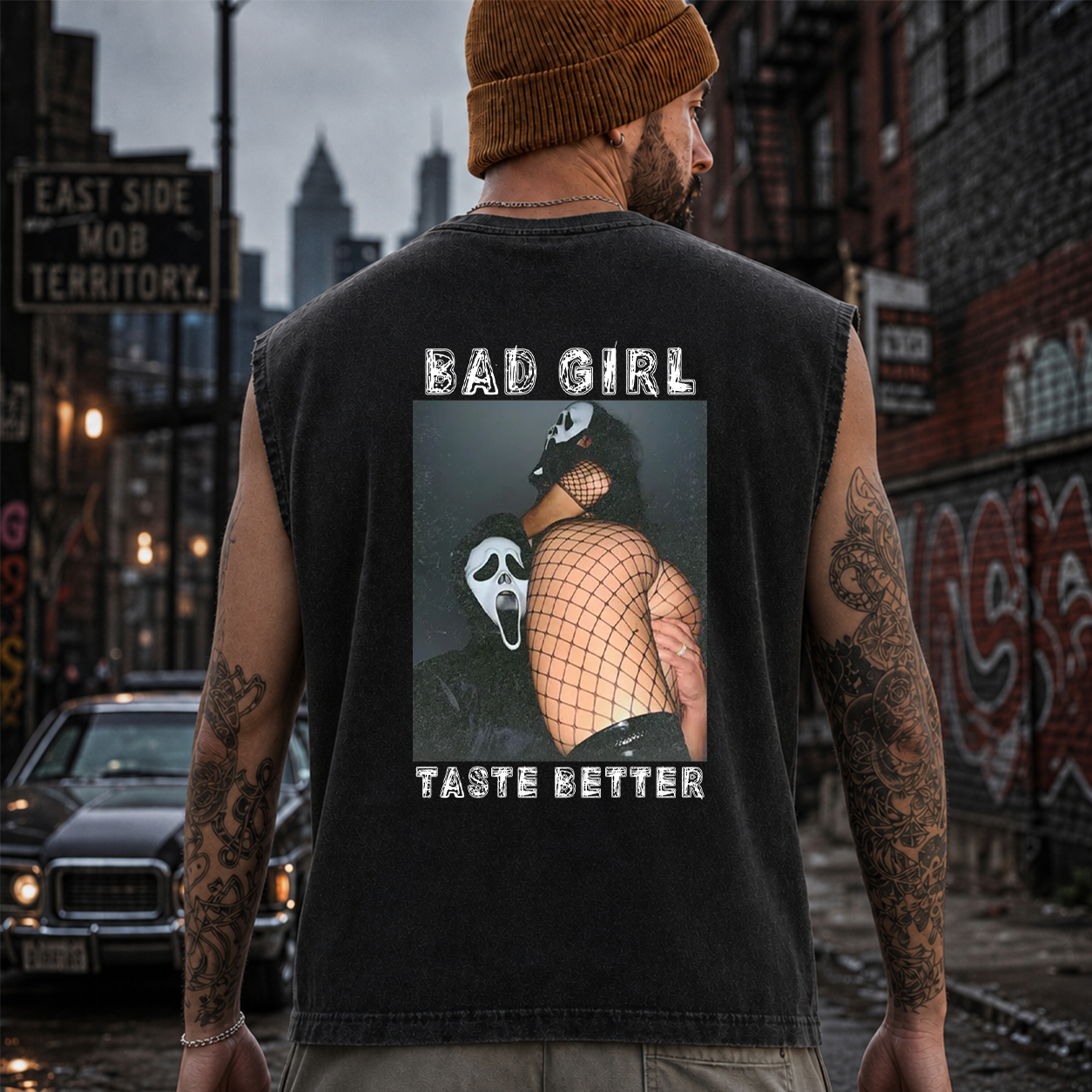 Bad Girl Fishnet Pin-Up Graphic T-Shirt & Hoodie