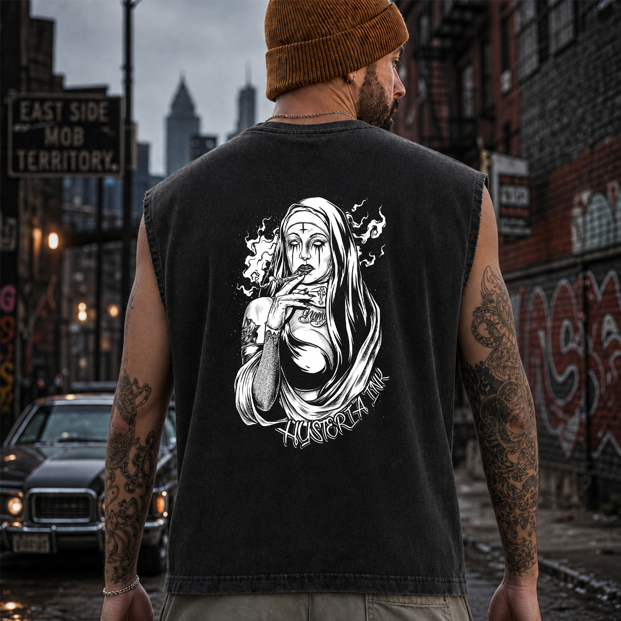 Smoking Nun Gothic Graphic T-Shirt & Hoodie
