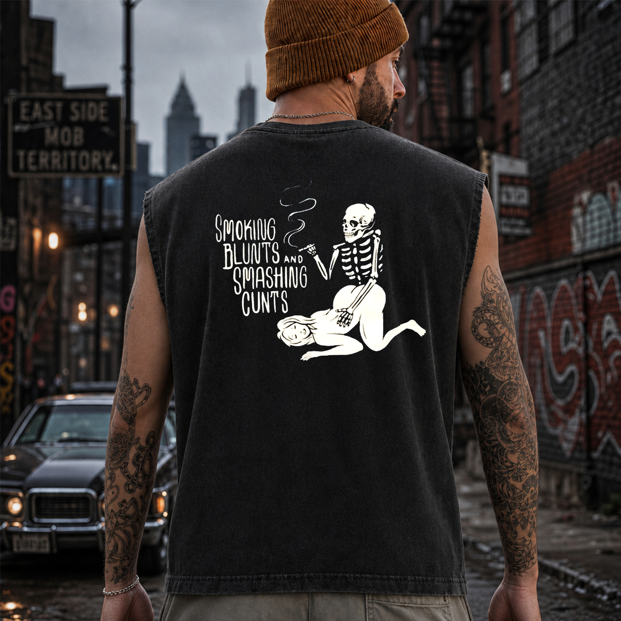 Smoking Blunts Skeleton Funny T-Shirt & Hoodie
