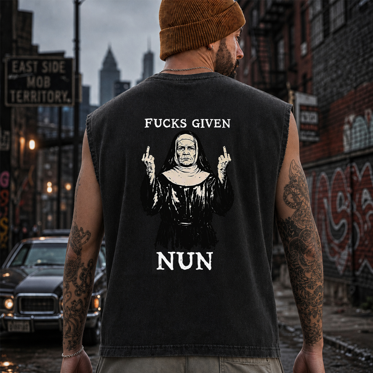 Fucks Given Rebel Nun Graphic T-Shirt & Hoodie