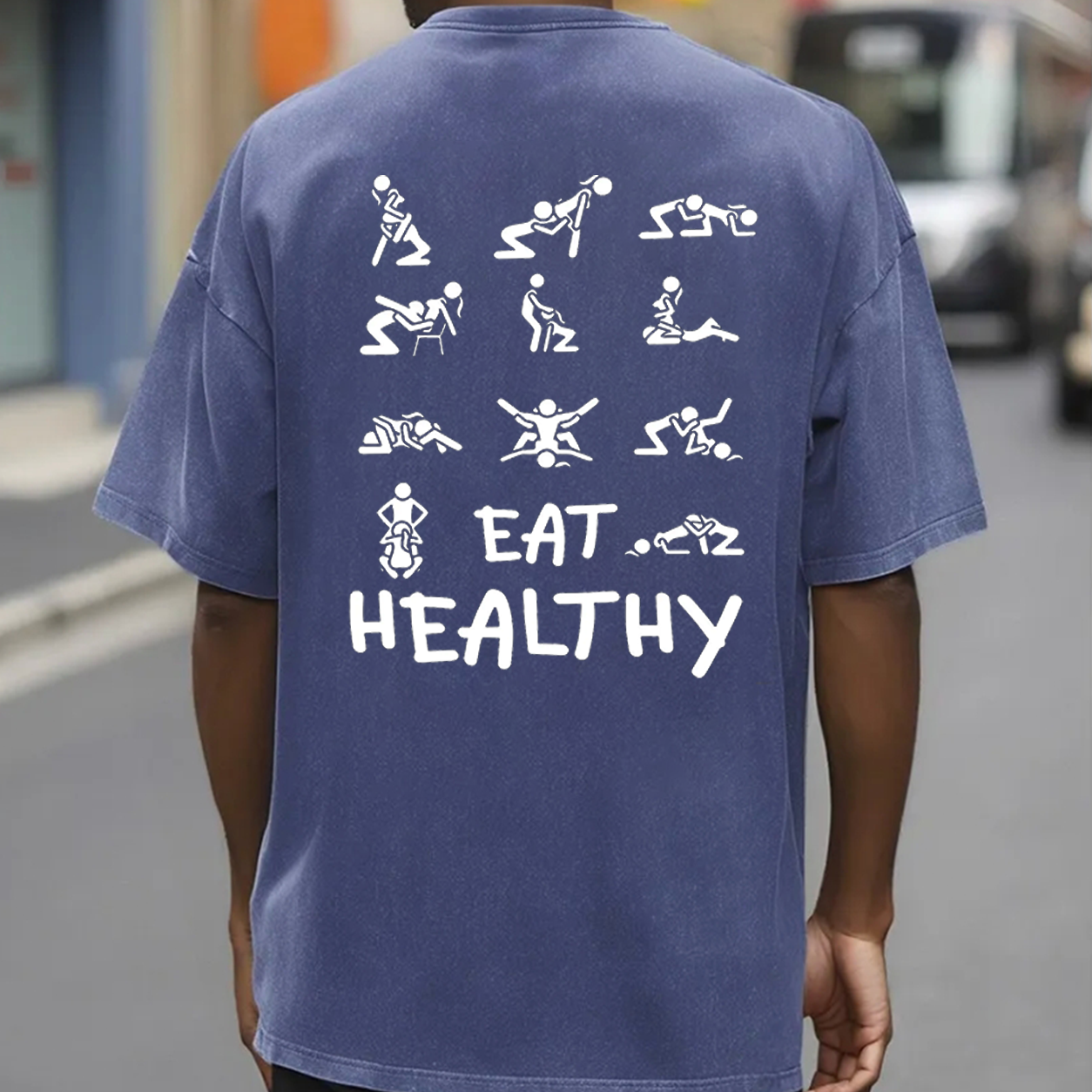 Eat Healthy Funny Adult Graphic T-Shirt & Hoodie
