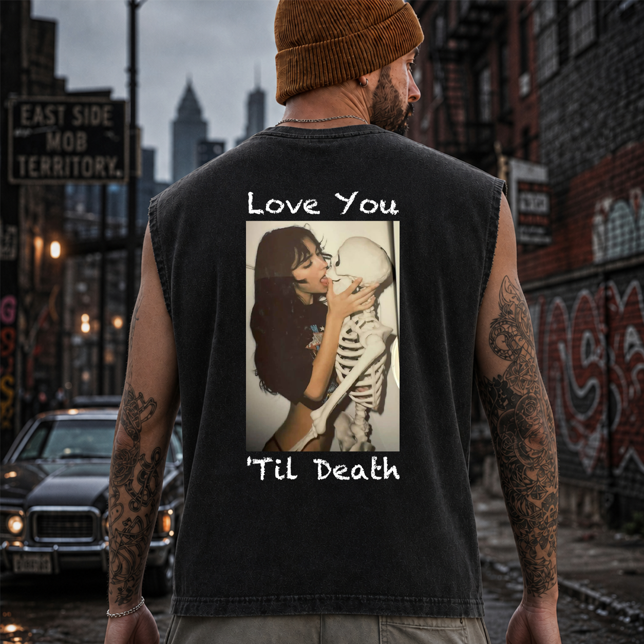 Love You Till Death Skeleton Kiss T-Shirt & Hoodie