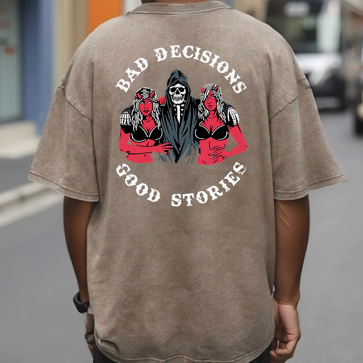 Bad Decisions Good Stories Skeleton T-Shirt & Hoodie