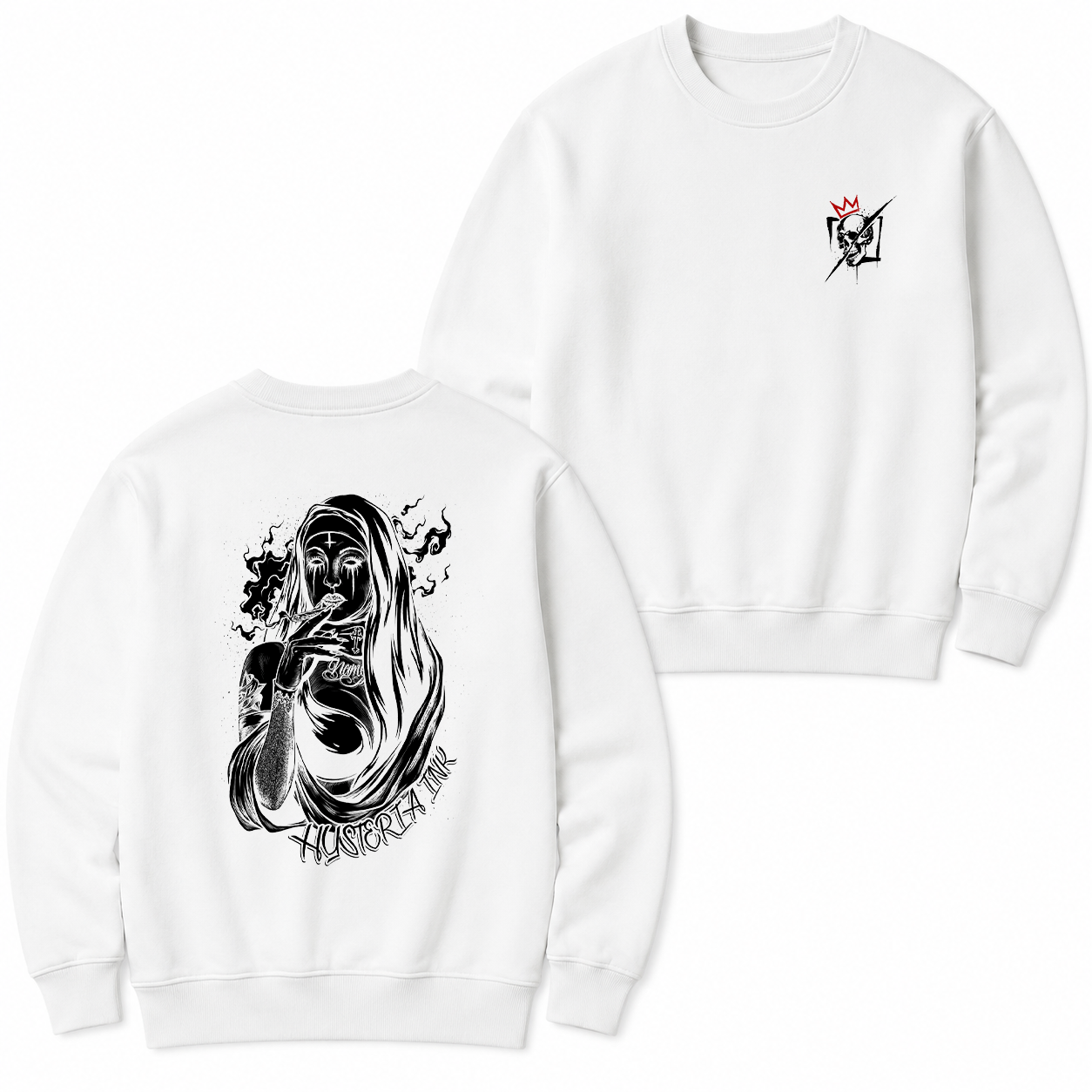 Smoking Nun Gothic Graphic T-Shirt & Hoodie