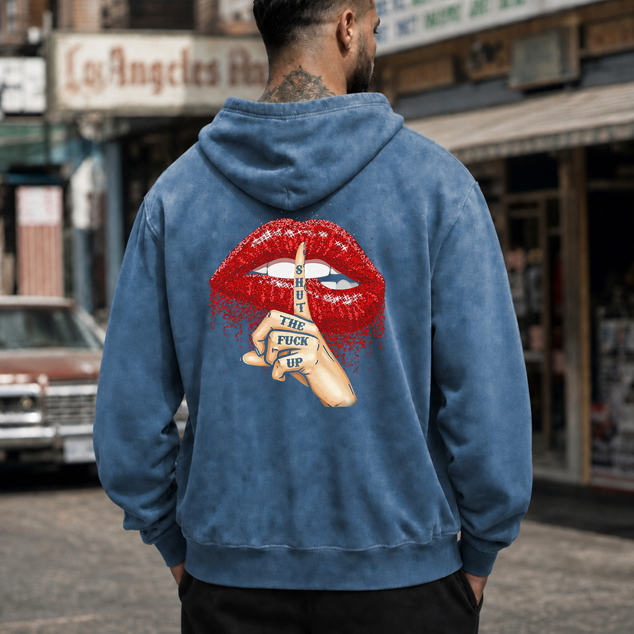 Shh Red Lips Vintage Graphic T-Shirt & Hoodie