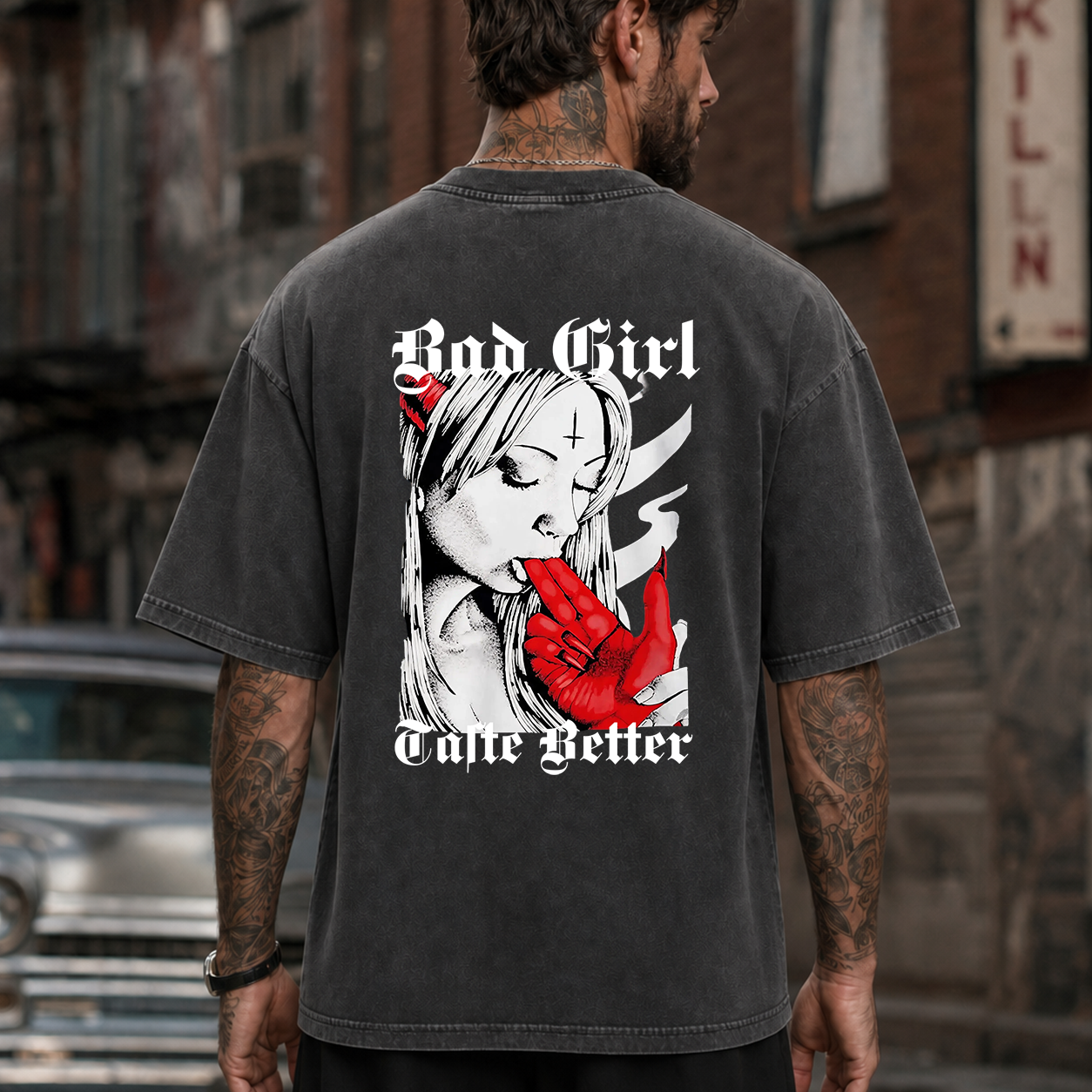 Bad Girl Angel Gothic Graphic T-Shirt & Hoodie