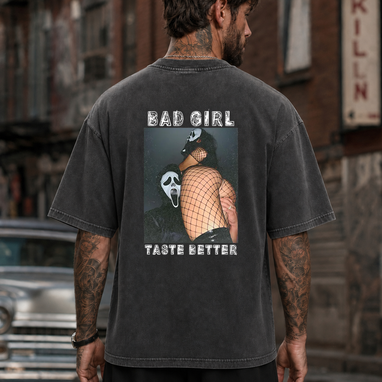 Bad Girl Fishnet Pin-Up Graphic T-Shirt & Hoodie