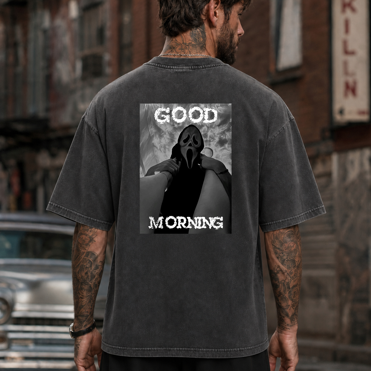 Good Morning Scream Mask Horror T-Shirt & Hoodie