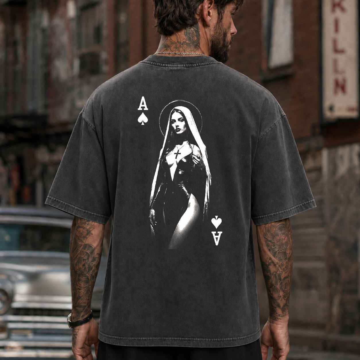 Gothic Nun Ace of Spades T-Shirt & Hoodie