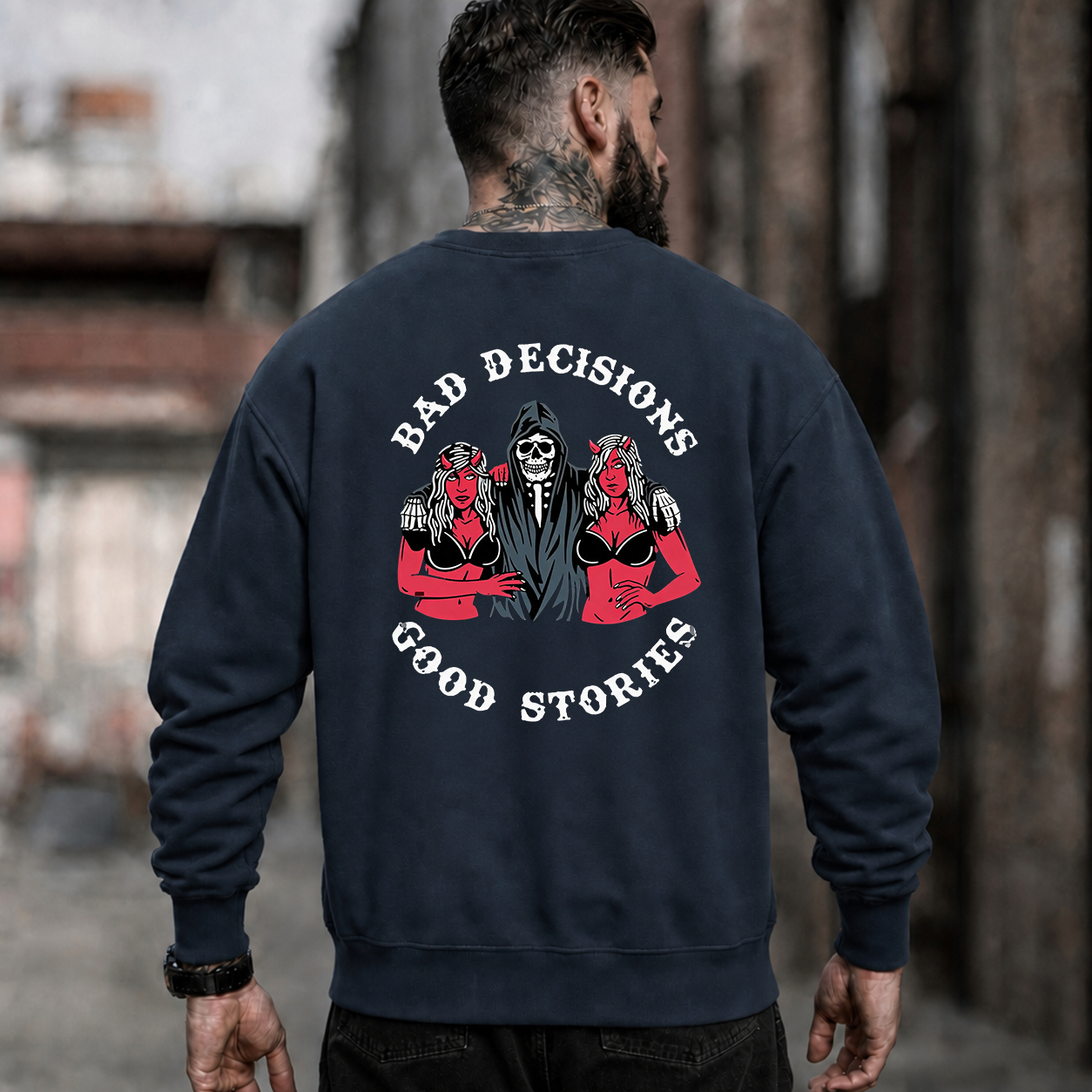 Bad Decisions Good Stories Skeleton T-Shirt & Hoodie