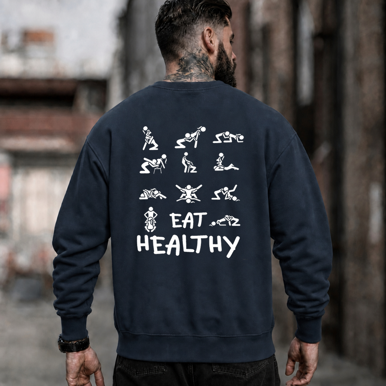 Eat Healthy Funny Adult Graphic T-Shirt & Hoodie