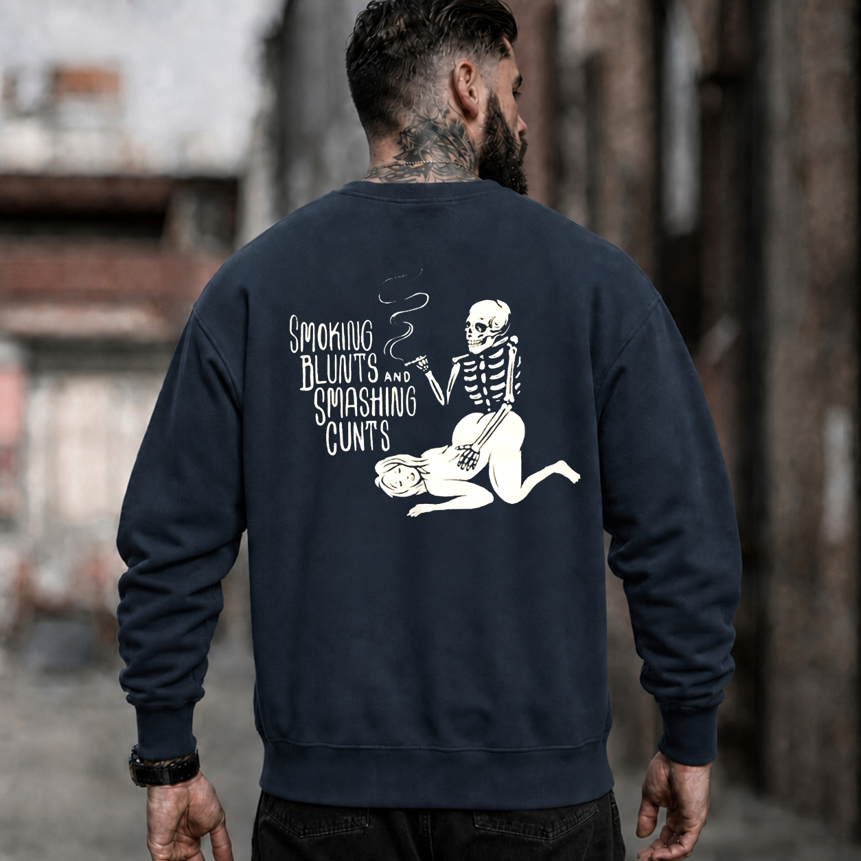 Smoking Blunts Skeleton Funny T-Shirt & Hoodie
