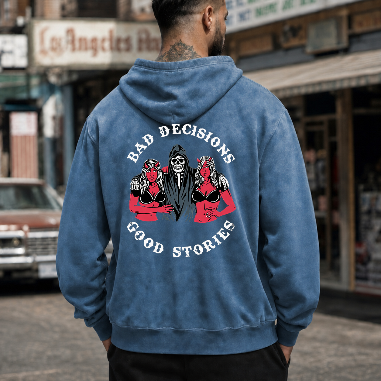 Bad Decisions Good Stories Skeleton T-Shirt & Hoodie