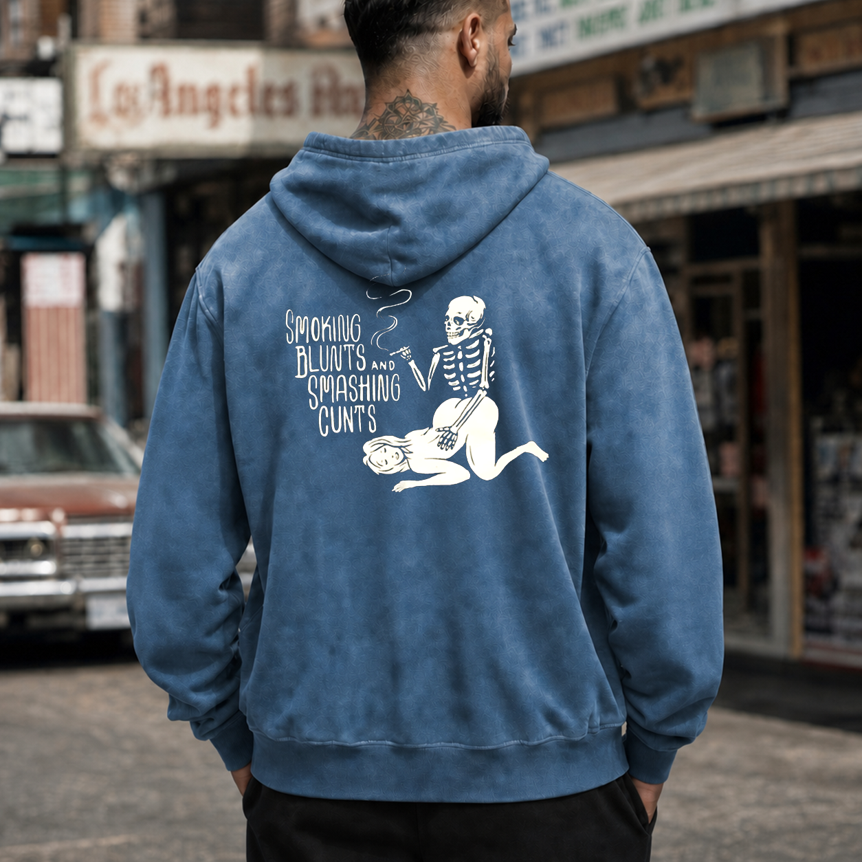 Smoking Blunts Skeleton Funny T-Shirt & Hoodie