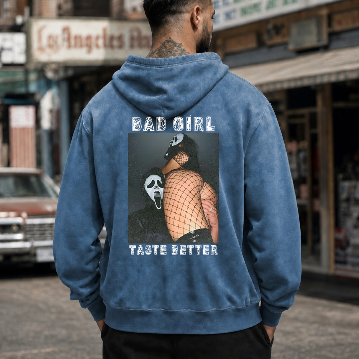 Bad Girl Fishnet Pin-Up Graphic T-Shirt & Hoodie