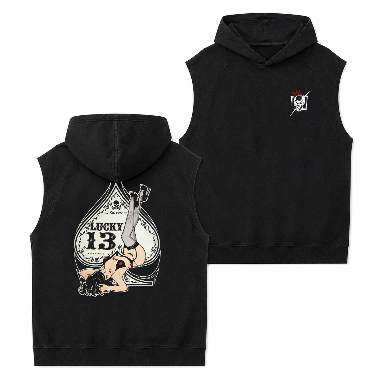 Lucky 13 Pin-Up Girl Graphic T-Shirt & Hoodie