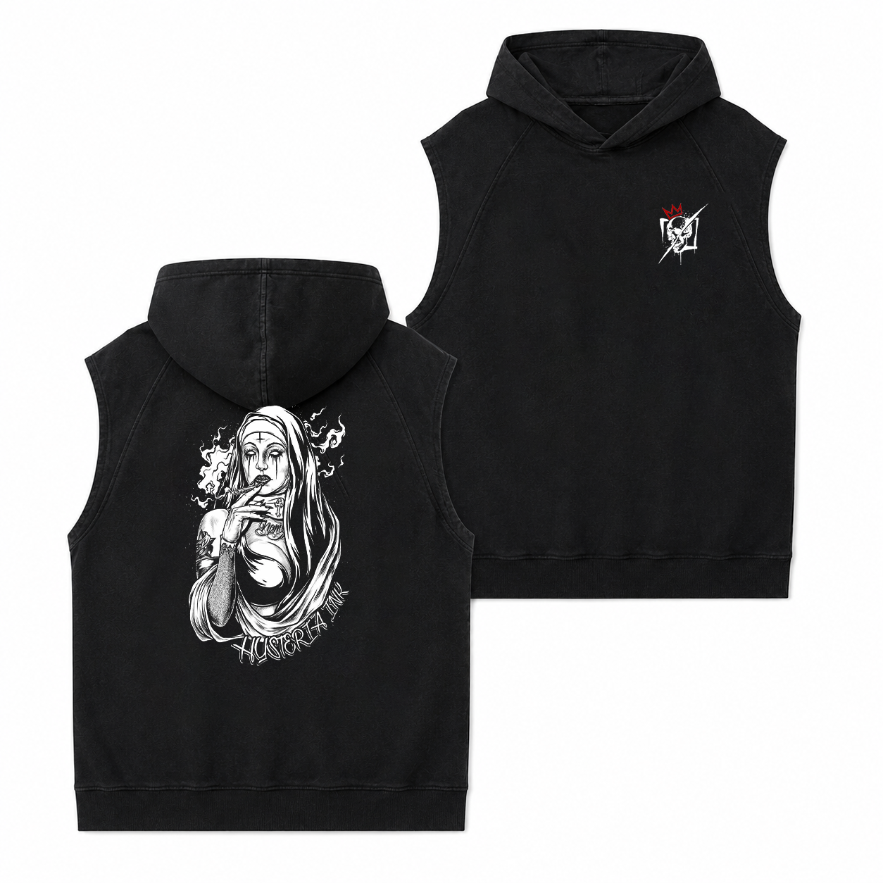 Smoking Nun Gothic Graphic T-Shirt & Hoodie