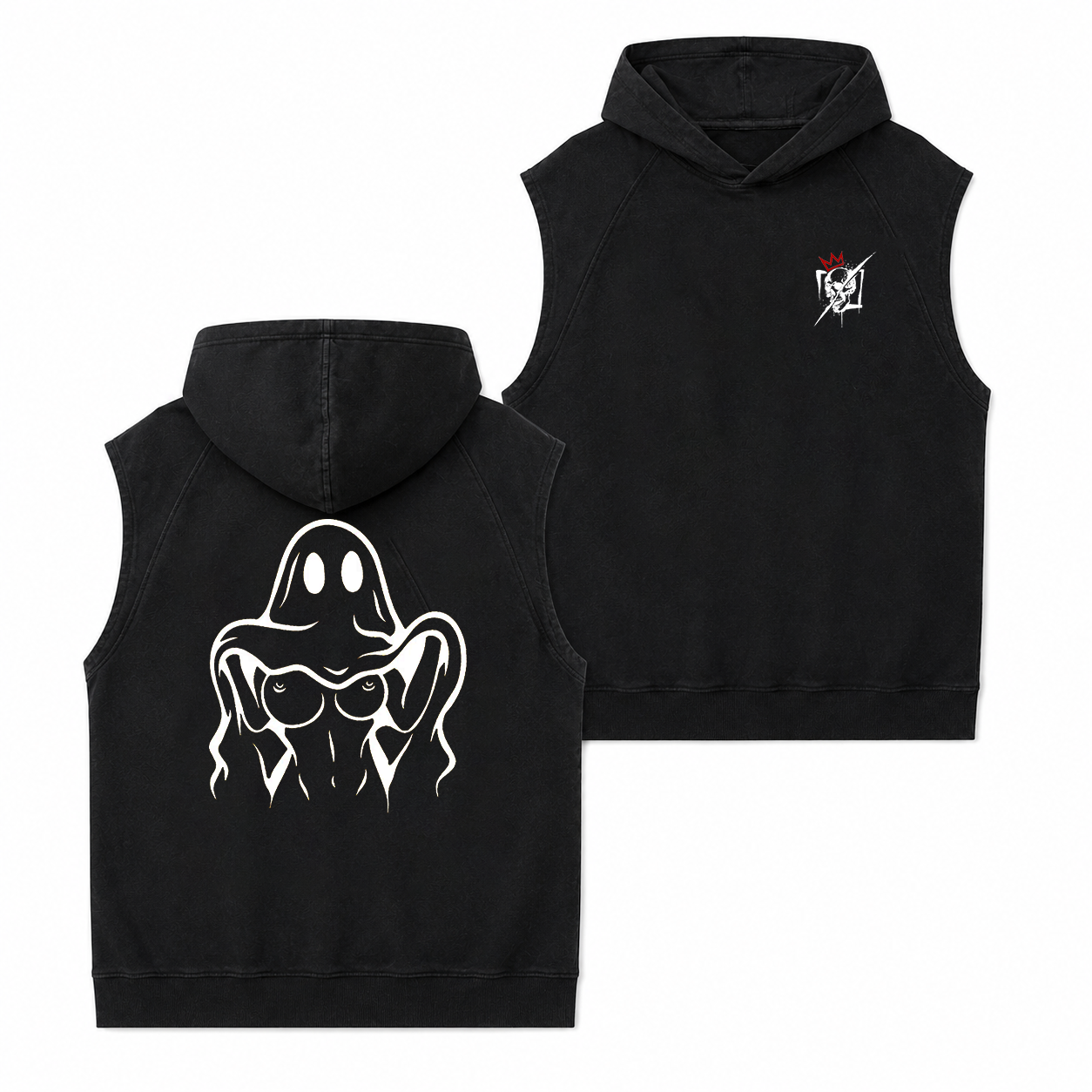 Middle Finger Ghost Graphic T-Shirt & Hoodie