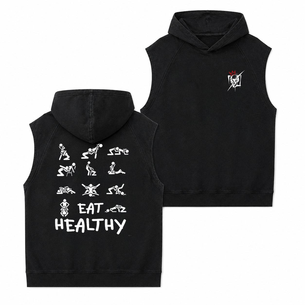 Eat Healthy Funny Adult Graphic T-Shirt & Hoodie