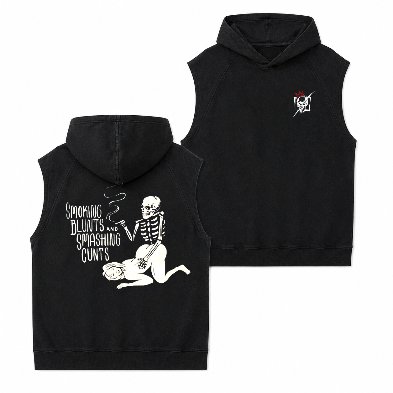 Smoking Blunts Skeleton Funny T-Shirt & Hoodie