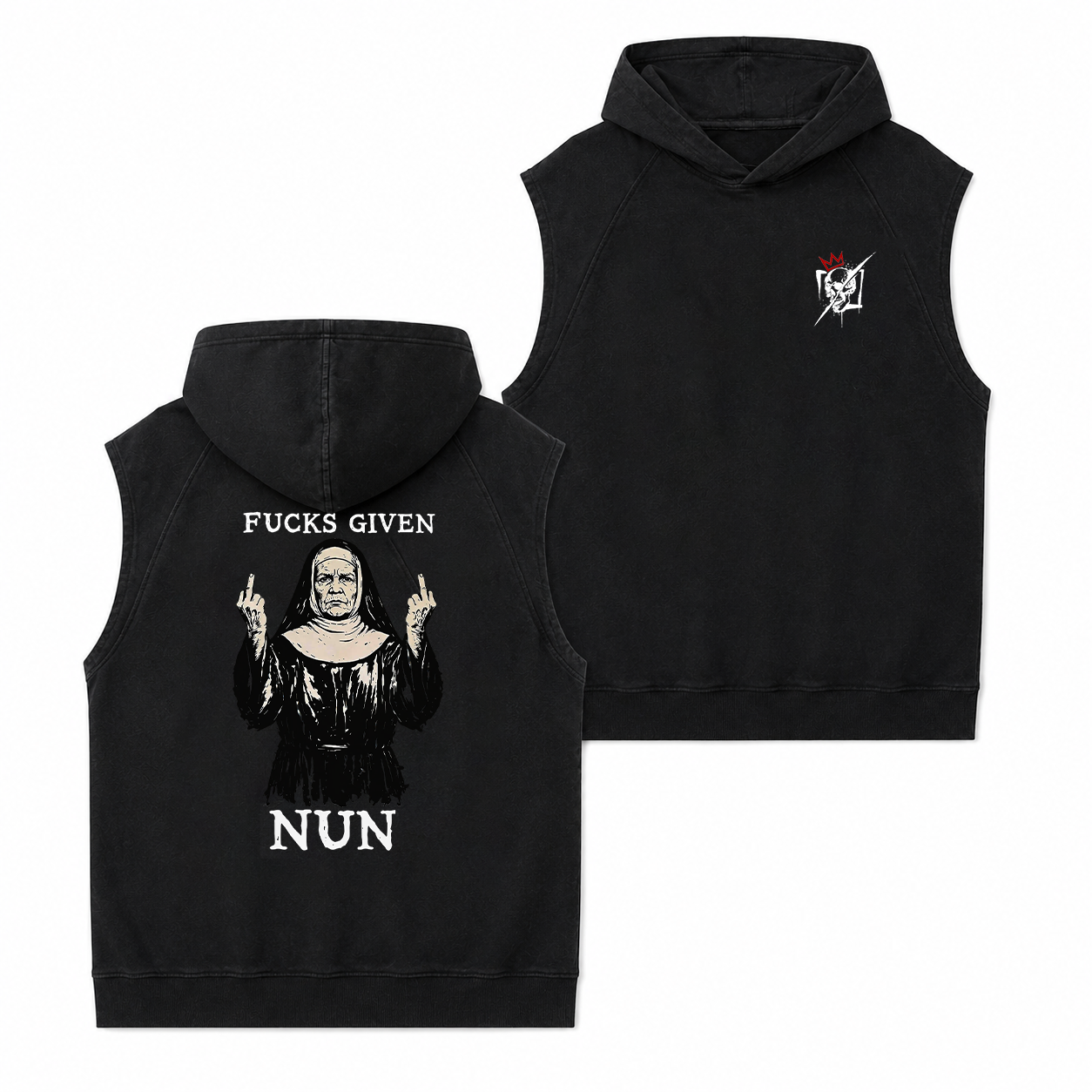 Fucks Given Rebel Nun Graphic T-Shirt & Hoodie