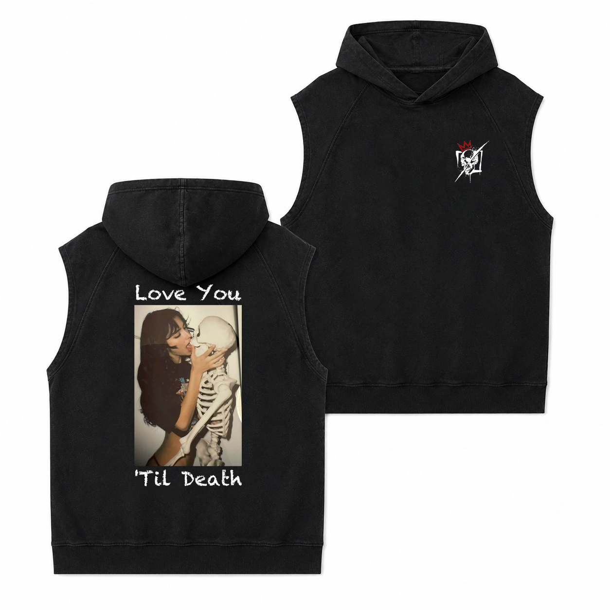 Love You Till Death Skeleton Kiss T-Shirt & Hoodie