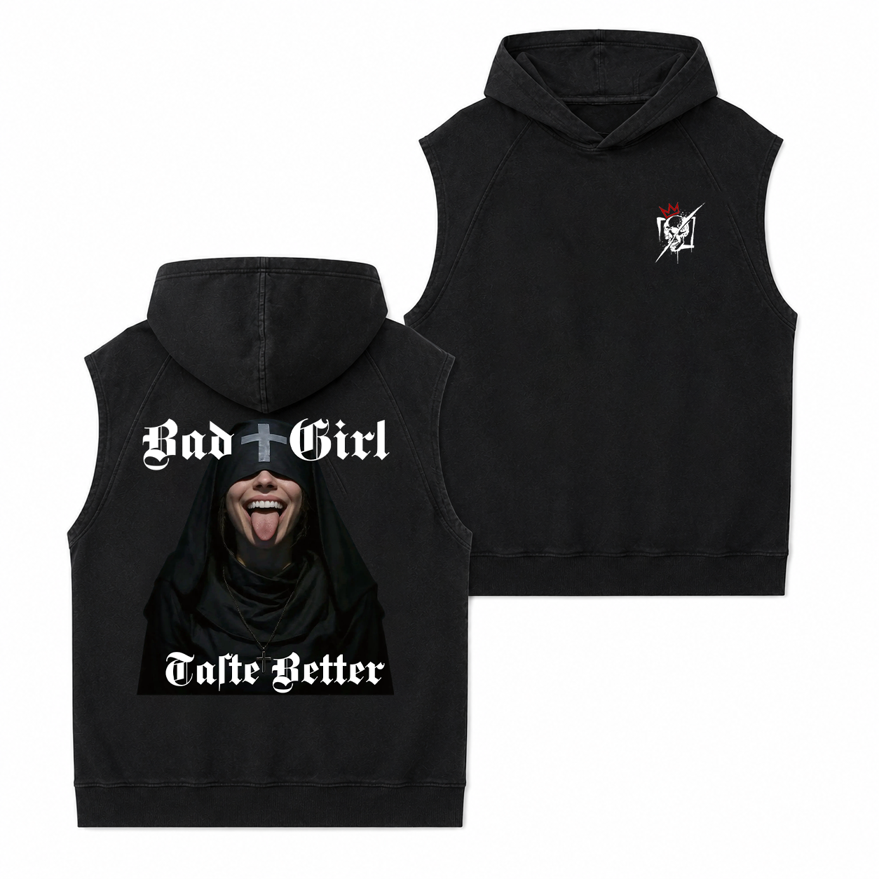 Bad Girl Gothic Nun Graphic T-Shirt & Hoodie