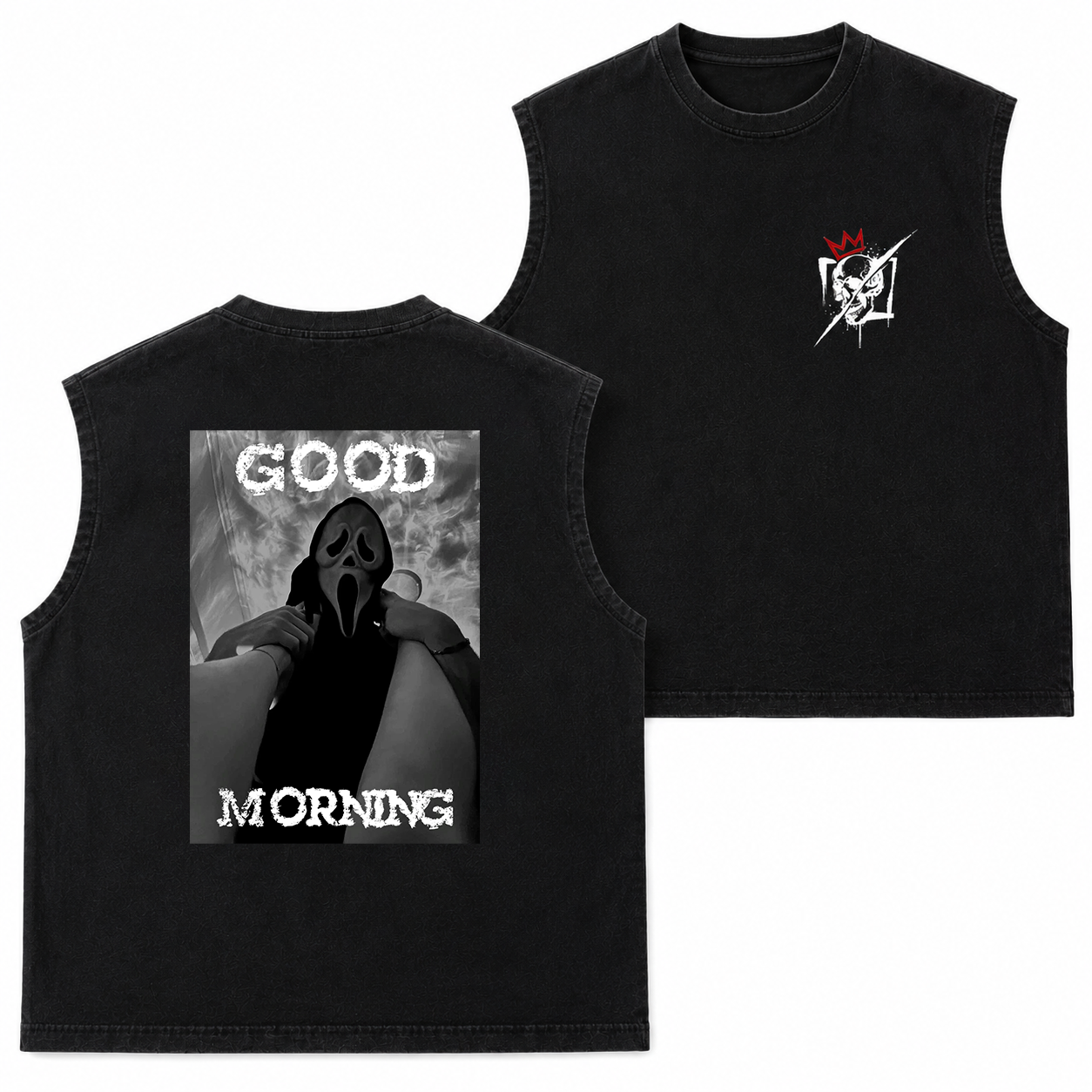 Good Morning Scream Mask Horror T-Shirt & Hoodie