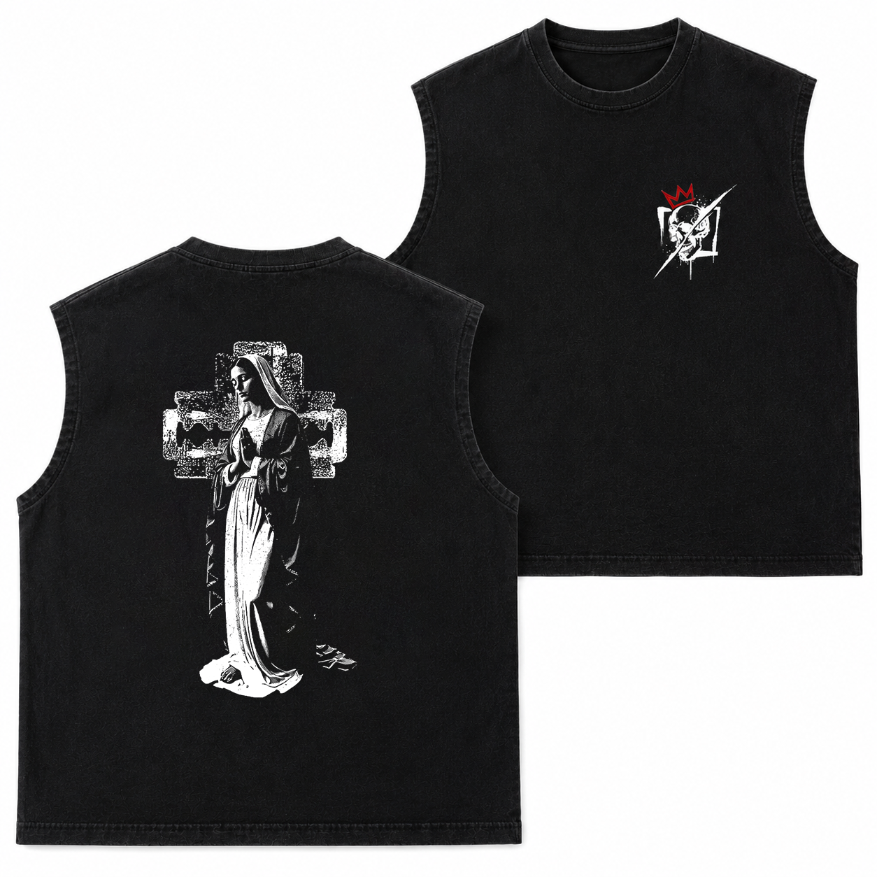 Gothic Praying Nun Cross Graphic T-Shirt & Hoodie