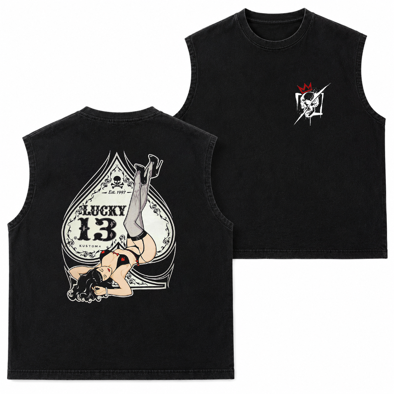 Lucky 13 Pin-Up Girl Graphic T-Shirt & Hoodie