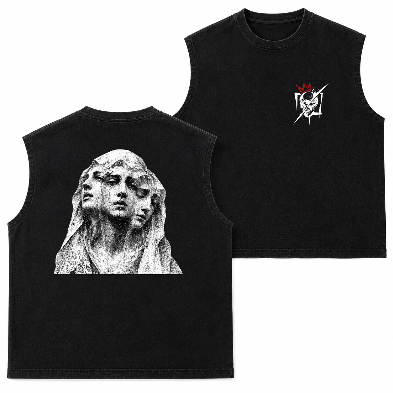 Three Faces Gothic Woman Graphic T-Shirt & Hoodie